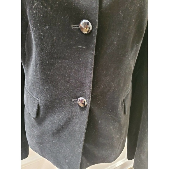 Jones NewYork Women's Black Cotton Two Buttons Single Breasted Blazer Size 12 - Picture 3 of 12